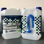 ive-liter container of diesel exhaust fluid made from automotive-grade urea and purified water