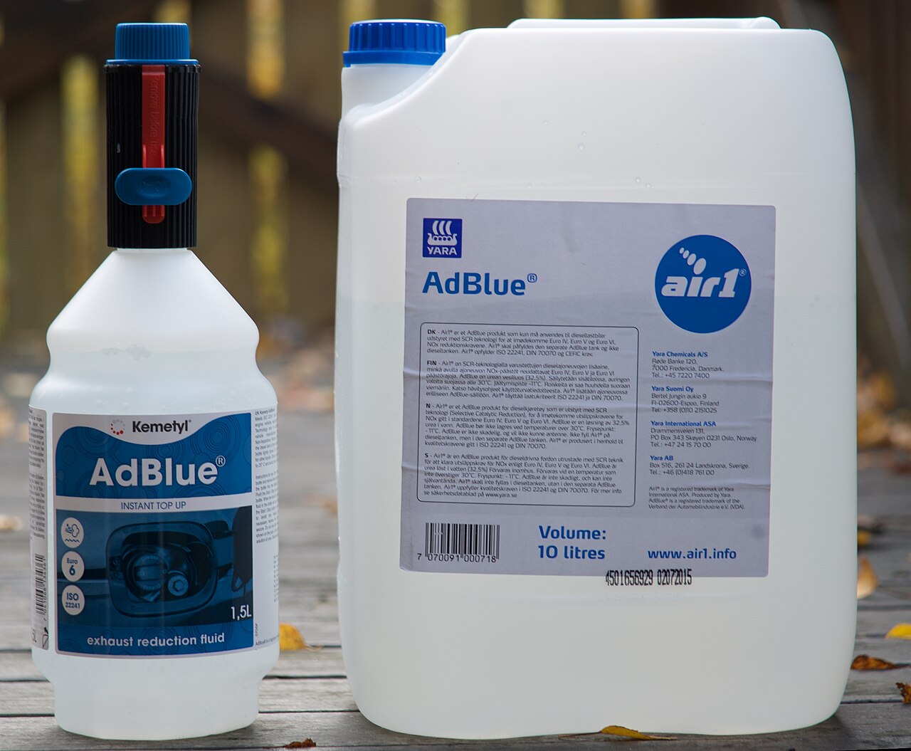 Retail diesel exhaust fluid containers used for planning DEF refills